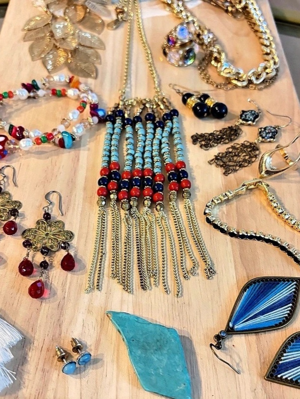 Boho  Blue & Gold Jewelry Lot